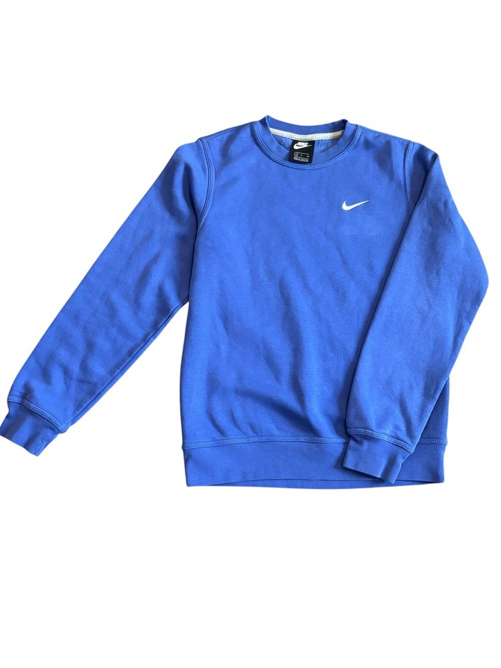 Nike Mens Small Blue Crewneck Sweatshirt Embroidered Swoosh Pullover